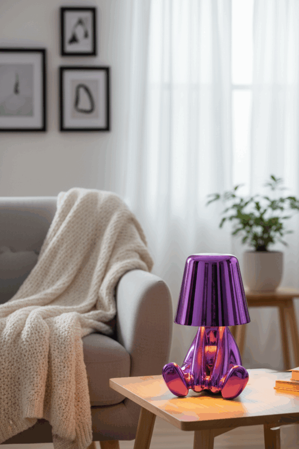 Mr. What μώβ επαναφορτιζόμενο φωτιστικό αφής LED – μεγάλο μέγεθος