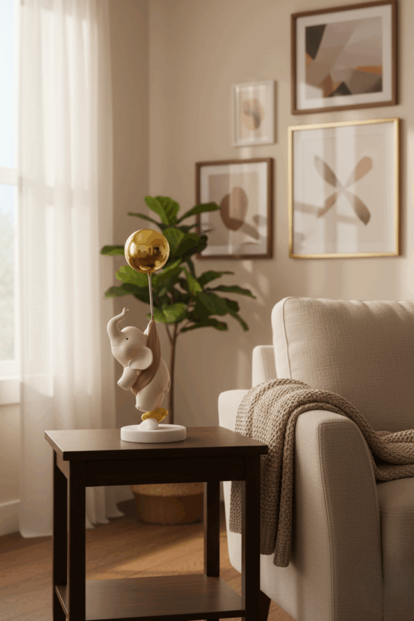 Διακοσμητικό Ελεφαντάκι Μπέζ.