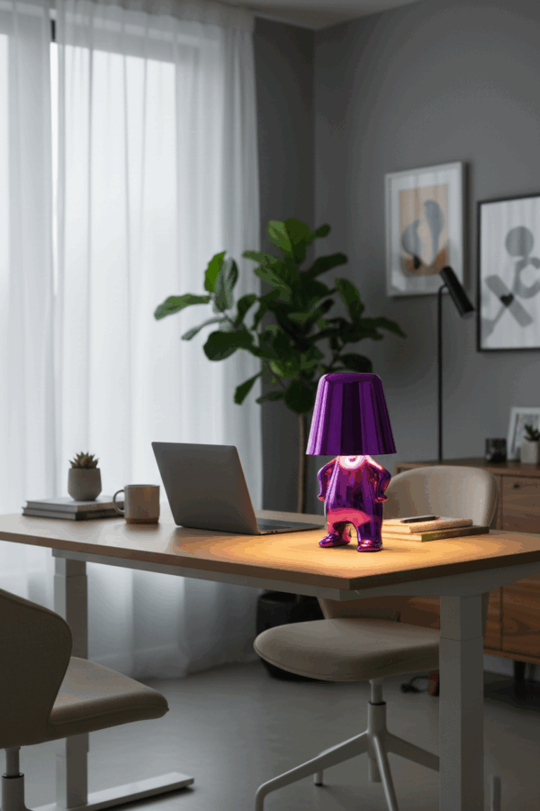 Mr. Who μώβ επαναφορτιζόμενο φωτιστικό αφής LED – μεγάλο μέγεθος