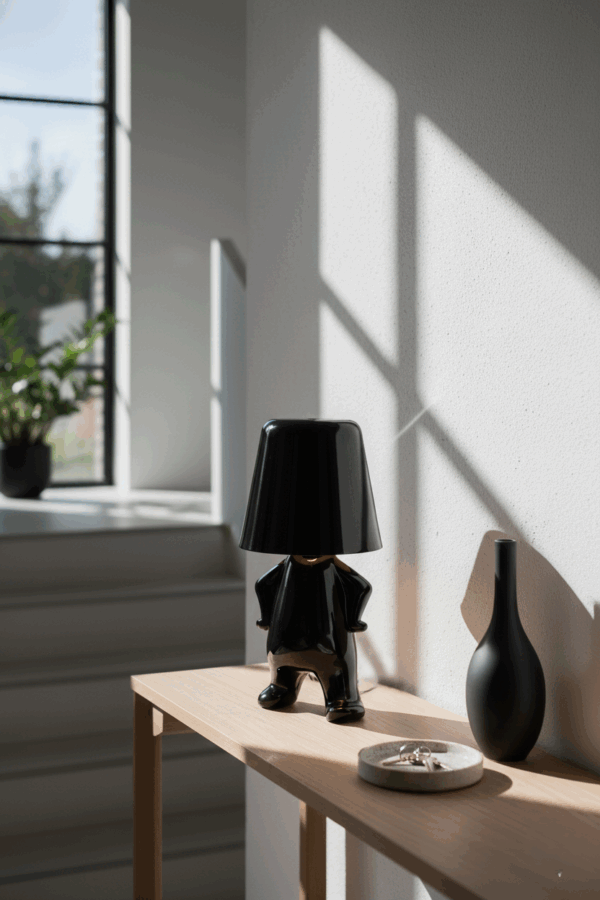 Mr. Who μαύρο επαναφορτιζόμενο φωτιστικό αφής LED – μεγάλο μέγεθος