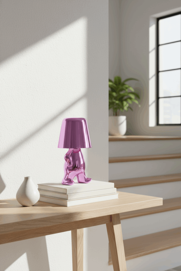 Mr. Who ρόζ επαναφορτιζόμενο φωτιστικό αφής LED – μεγάλο μέγεθος