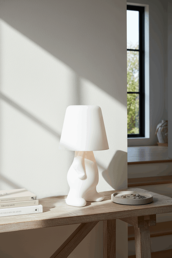 Επαναφορτιζομενο φωτιστικο αφης Λευκο ματ μεγαλο