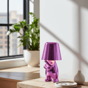 Mr. Why ροζ επαναφορτιζόμενο φωτιστικό αφής LED – μεγάλο μέγεθος