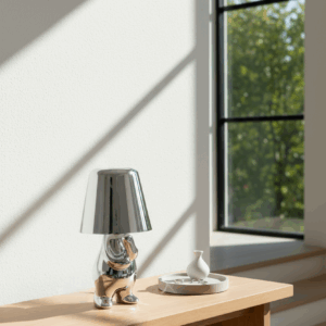 Mr. Why ασημί επαναφορτιζόμενο φωτιστικό αφής LED – μεγαλο μέγεθος amazthing.gr