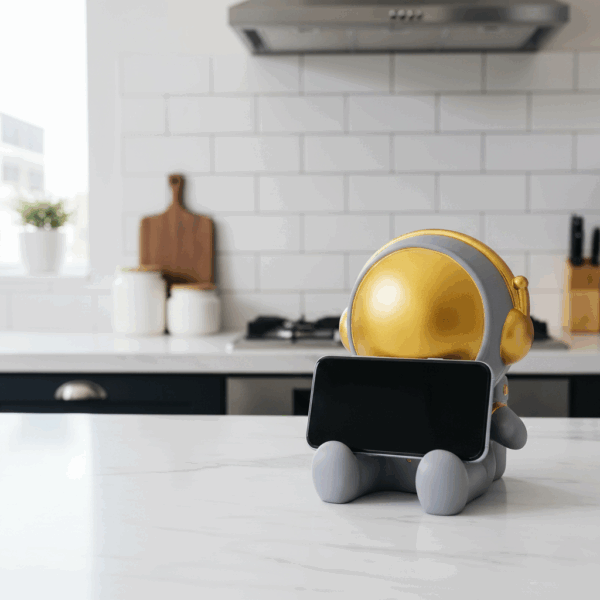 Βάση κινητού-tablet αστροναύτης σε γκρι χρώμα - ύψος 12εκ