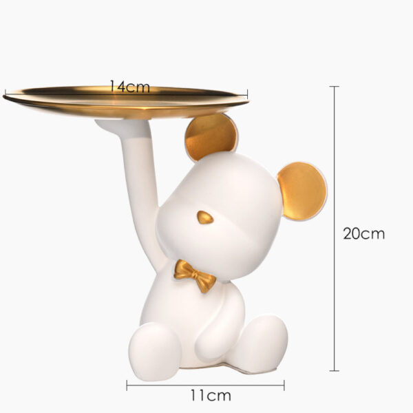 Διακοσμητικό Αρκουδάκι με Δίσκο Λευκό