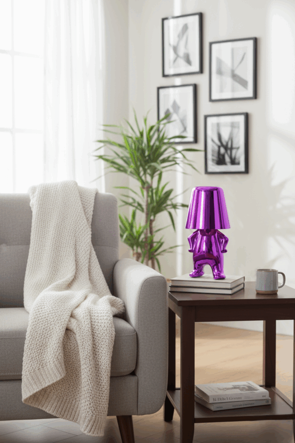 Mr. Who μώβ επαναφορτιζόμενο φωτιστικό αφής LED – μεγάλο μέγεθος