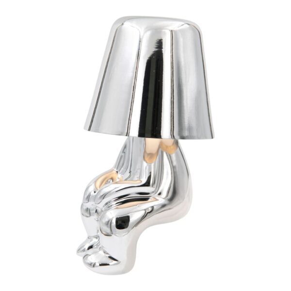 Mr. When ασημί επαναφορτιζόμενο φωτιστικό αφής LED – μεγάλο μέγεθος