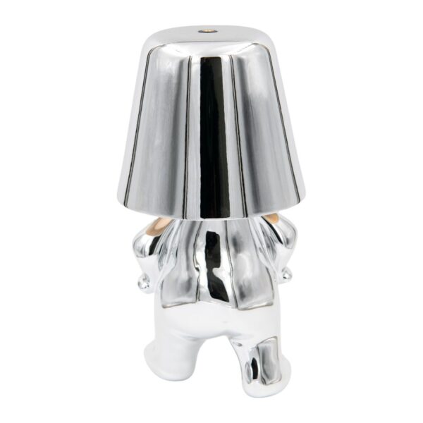 Mr. Who ασημί επαναφορτιζόμενο φωτιστικό αφής LED – μεγάλο μέγεθος