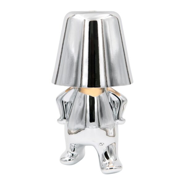 Mr. Who ασημί επαναφορτιζόμενο φωτιστικό αφής LED – μεγάλο μέγεθος