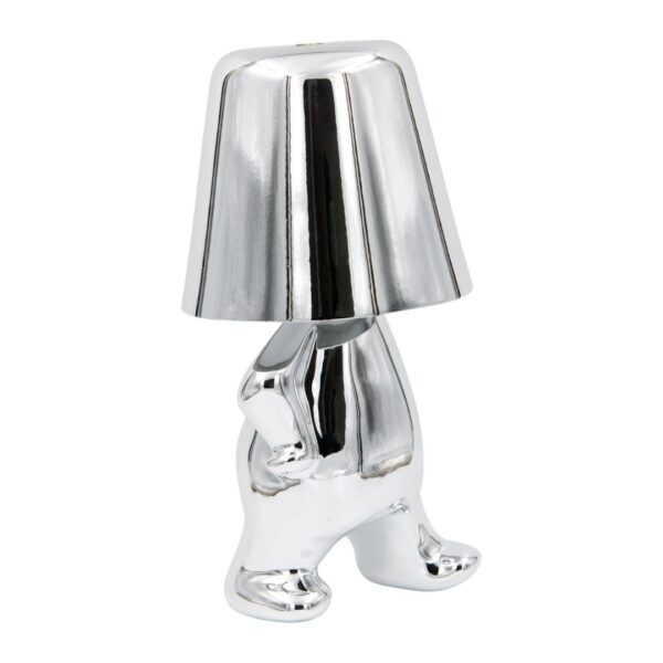 Mr. Who ασημί επαναφορτιζόμενο φωτιστικό αφής LED – μεγάλο μέγεθος