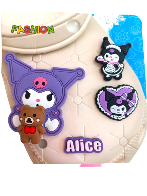 Σετ Crocs charms kuromi Alice μωβ χρώμα-διακοσμητικά αξεσουάρ για καλοκαιρινά παπούτσια Crocs"