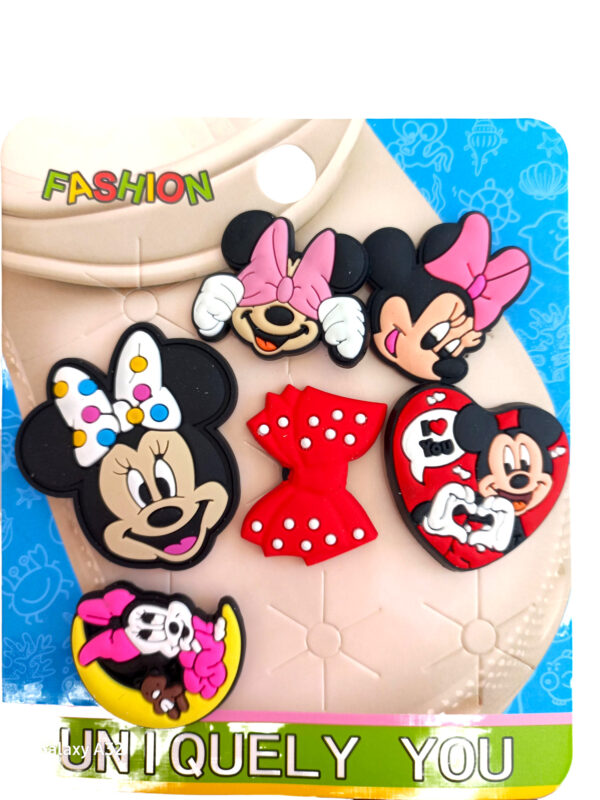 Σετ Crocs charms Minnie με φιόγκο διακοσμητικά αξεσουάρ για καλοκαιρινά παπούτσια Crocs"
