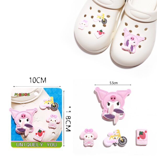 Σετ Crocs charms kuromi, melody,ροζ διακοσμητικά αξεσουάρ για καλοκαιρινά παπούτσια Crocs"