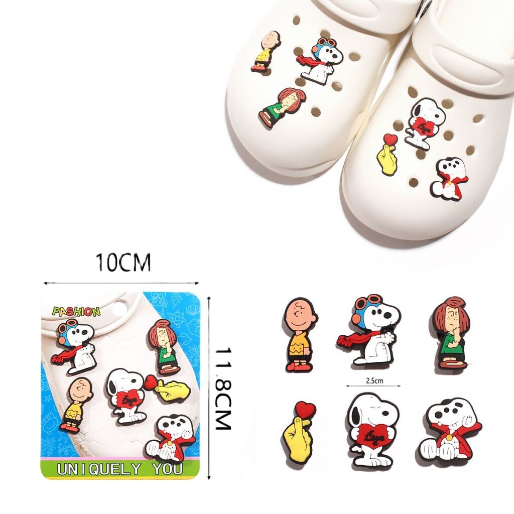Σετ Crocs charms Snoopy- διακοσμητικά αξεσουάρ για καλοκαιρινά παπούτσια Crocs