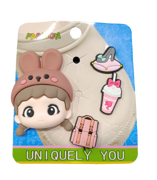 Σετ διακοσμητικών για crocks κοριτσι ,milkshake,τσαντα,γόβα, ροζ