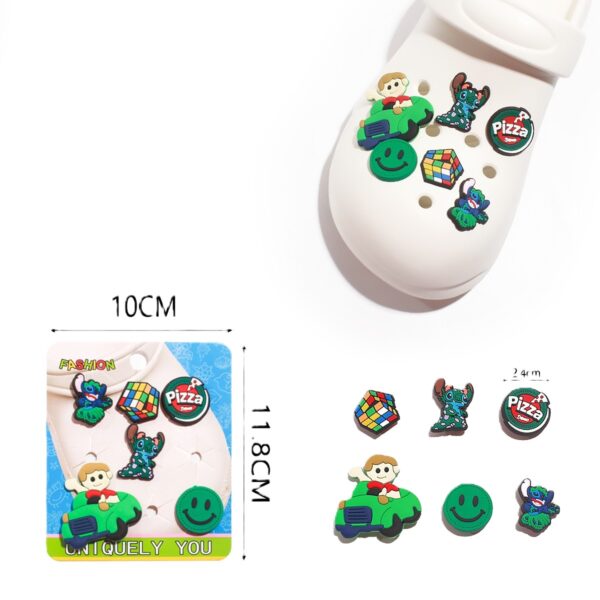 Σετ διακοσμητικα για Crocks πιτσα,αυτοκινητακι,Stitch