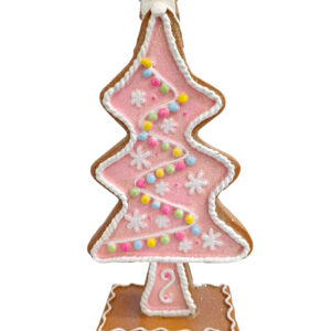 Ροζ gingerbread χριστουγεννιάτικο διακοσμητικό δέντρο με αστέρι και γλάσο – Amazthing.gr