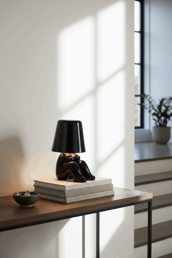 Mr. Where μαύρο επαναφορτιζόμενο φωτιστικό αφής LED – μεγάλο μέγεθος