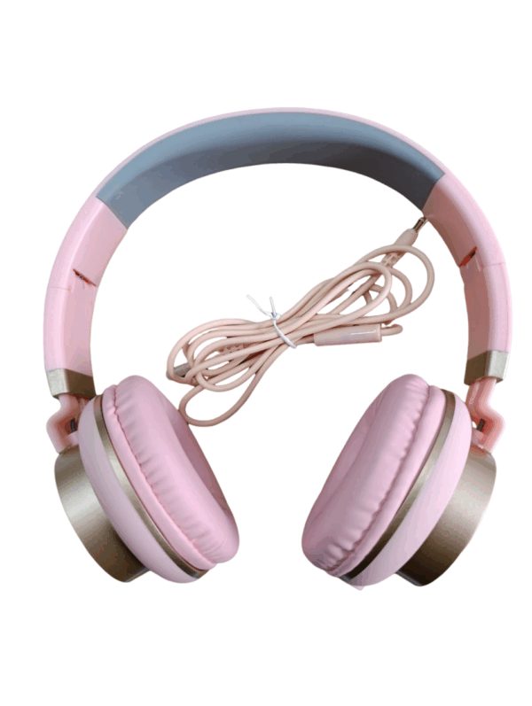 ενσυρματα ακουστικα ροζ χρυσο